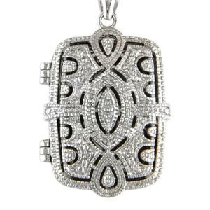 925 locket diamond necklace pendant New sterling silver